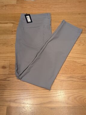 Peter Millar Crown Crafted Performance Pants Gray 36x32 5-Pocket Stretch NWT